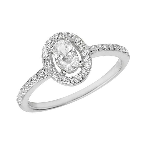 Silver CZ Ring Ladies size M