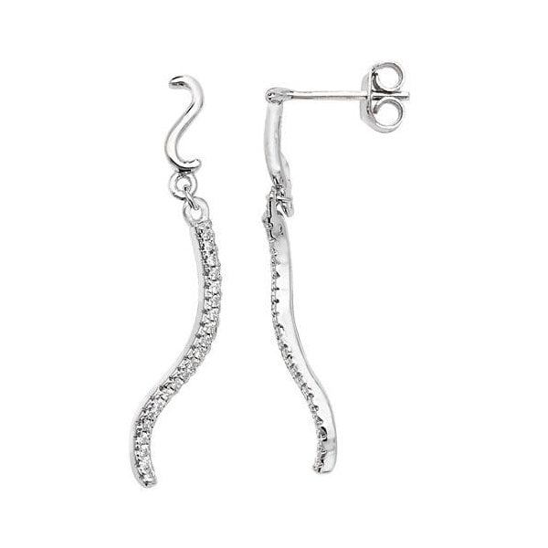 Silver CZ Drop Earrings