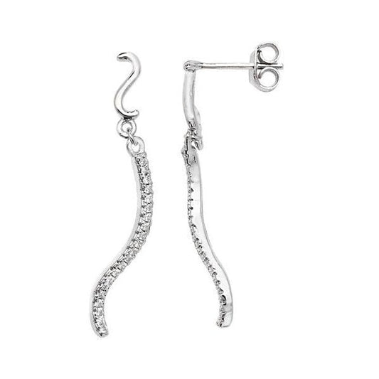 Silver CZ Drop Earrings