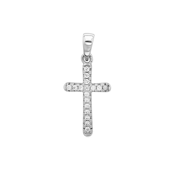 Silver CZ Cross Pendant