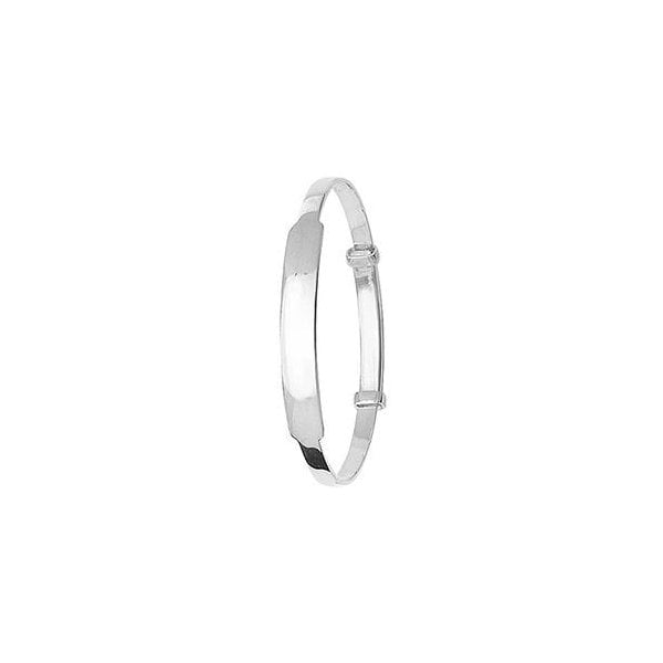 Silver Babies Round Plain ID Expandable Bangle