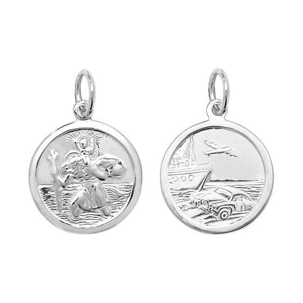 Silver St. Christopher Double-Sided Pendant