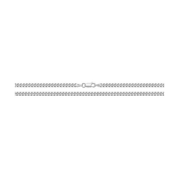 Gents Silver Close Curb Chain Necklace 20"