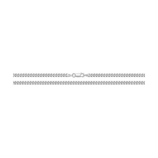 Gents Silver Close Curb Chain Necklace 20"