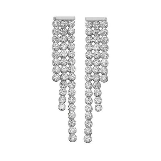 Silver CZ Drop Earrings