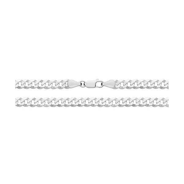 Siver Flat Bevelled Curb Chain