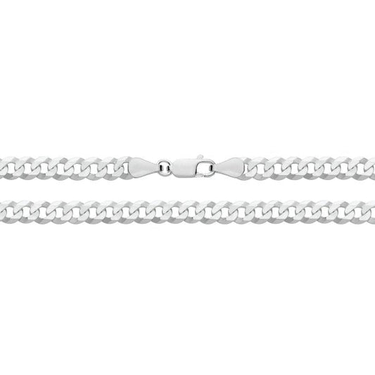 Silver Flat Bevelled Curb Chain