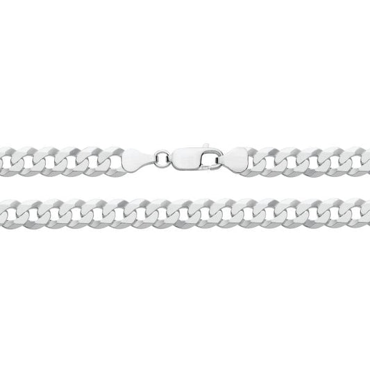 Silver Flat Bevelled Curb Chain
