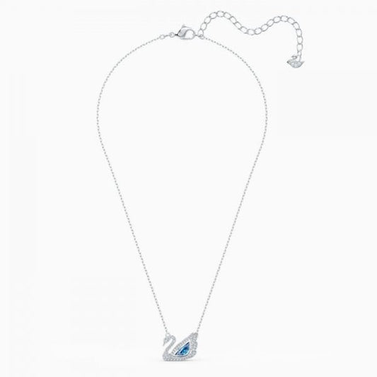Dancing Swan Blue & White Crystal Necklace