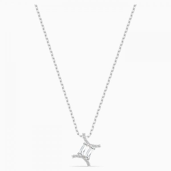 Zodiac II Pendant, Gemini, White, Mixed metal
