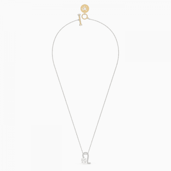 ZODIAC II PENDANT, LEO, WHITE, MIXED METAL FINISH