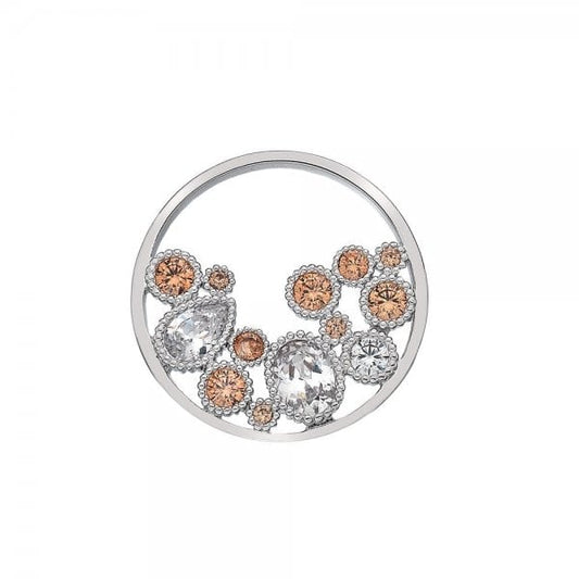 EMOZIONI Spirito Libero Freedom Silver & Champagne CZ Coin