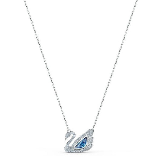 Dancing Swan Blue & White Crystal Necklace