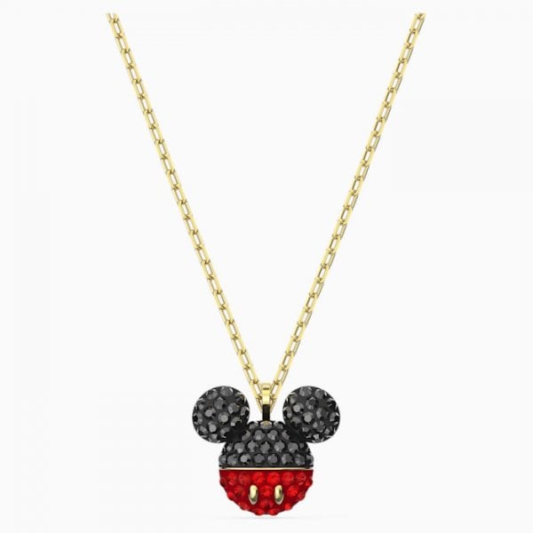 Mickey Pendant, Black, Gold-tone plated
