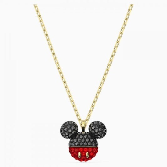 Mickey Pendant, Black, Gold-tone plated