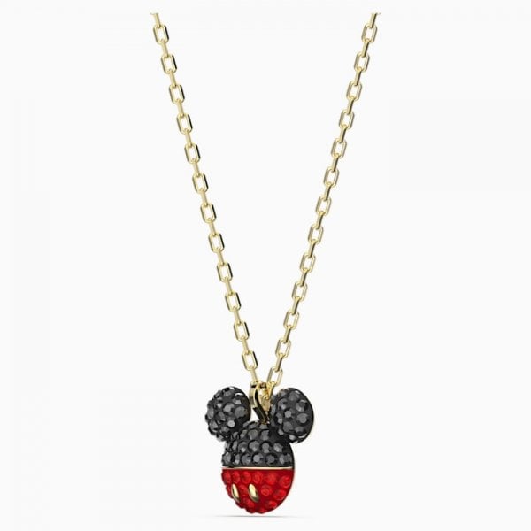Mickey Pendant, Black, Gold-tone plated