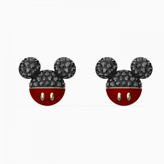 Mickey Black Gold-tone Plated Earrings