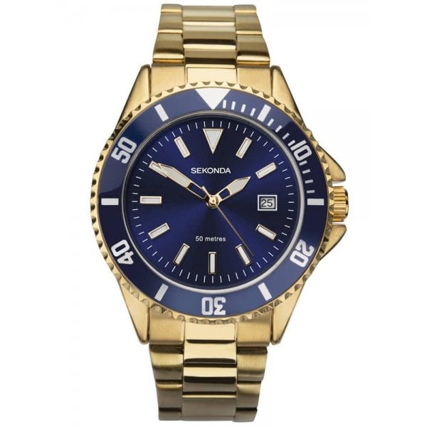 Mens Quartz Watch with Blue Dial