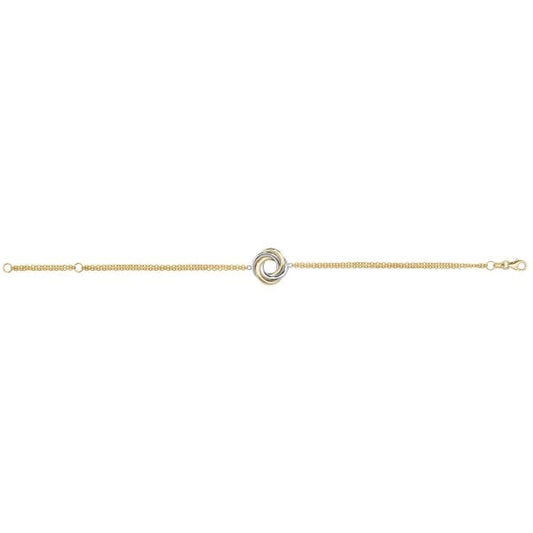 9ct Yellow/White Gold Ladies 7.5" Bracelet