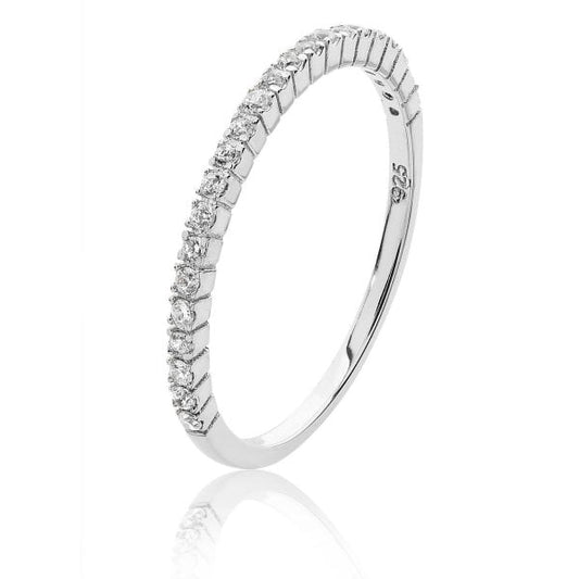 Micro Set Rhodium Plated Ring UK SIZE Q