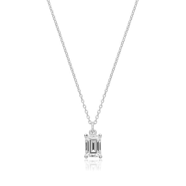 Emerald Cut Claw Pendant