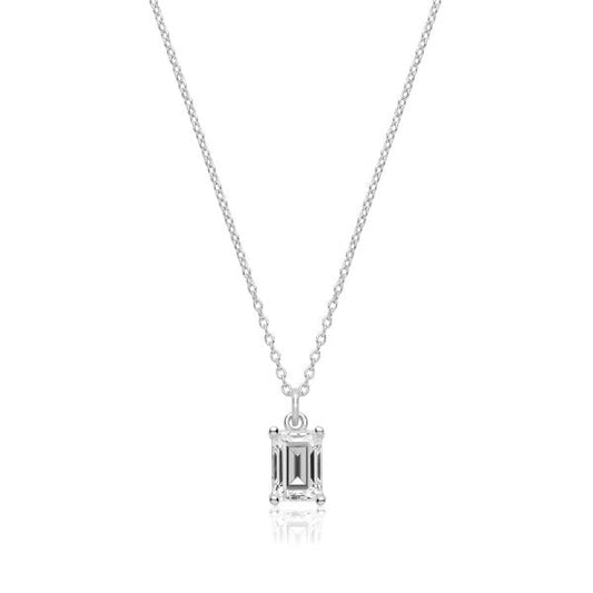 Emerald Cut Claw Pendant