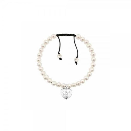 Pearl Bracelet with Love Heart