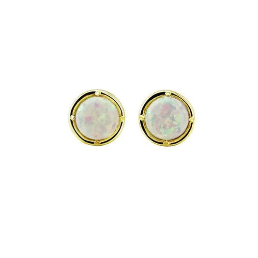 9CT ROUND C.OPAL 4 CLAW STUD