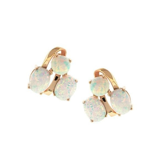 9CT R/G 1 X ROUND C.OPAL & 2 OVAL