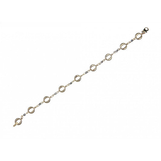 9ct Y/G Round Link w/ WG Ball Bracelet