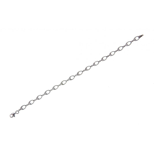 9CT WHITE GOLD EYE SHAPE LINKS