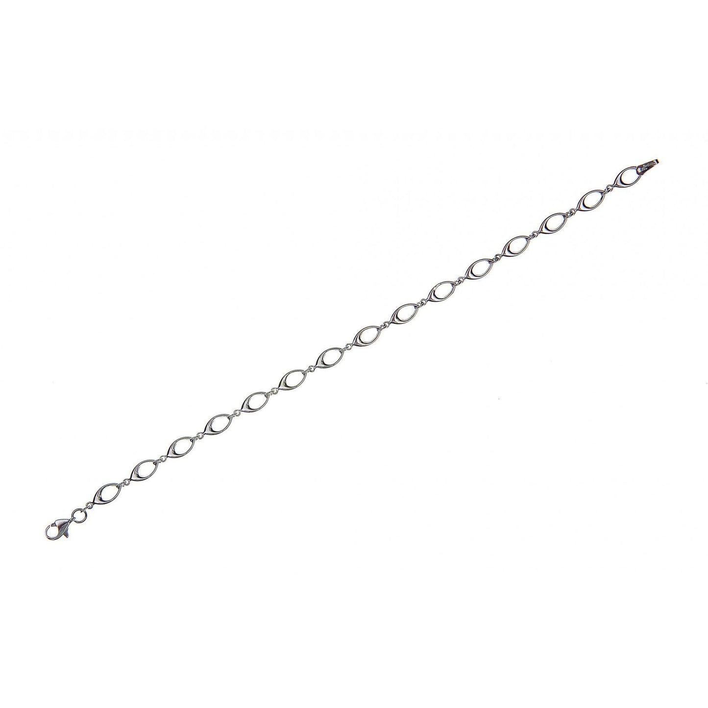 9CT WHITE GOLD EYE SHAPE LINKS