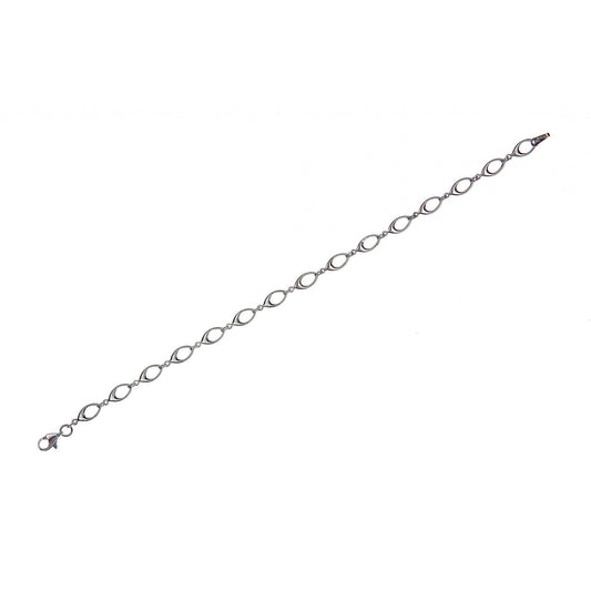9CT WHITE GOLD EYE SHAPE LINKS