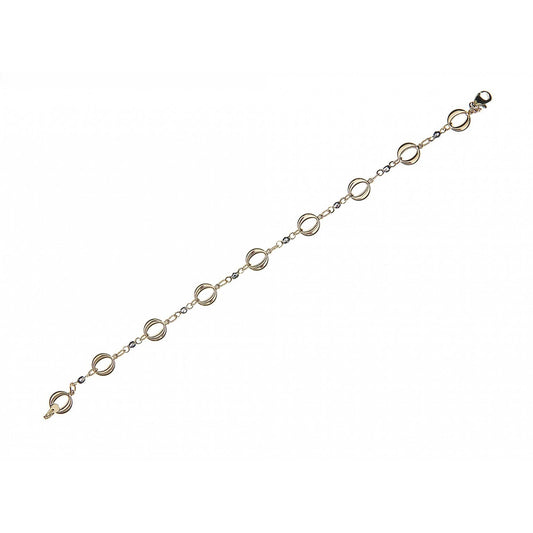 9ct Y/G Round Link w/ WG Ball Bracelet