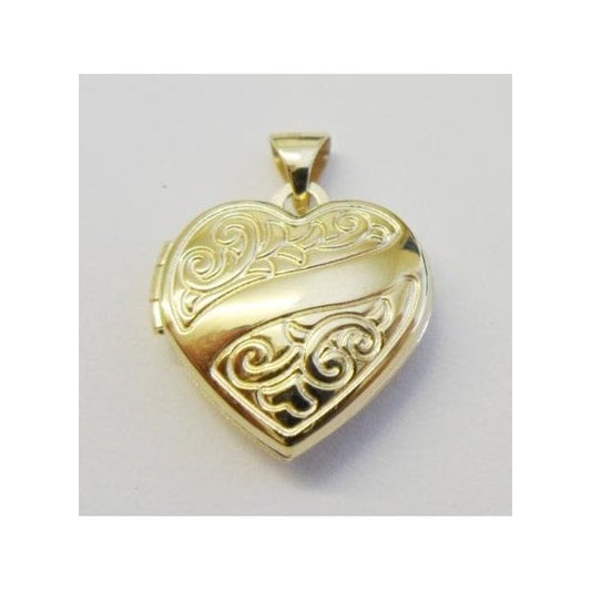 9CT YELLOW GOLD HEART LOCKET