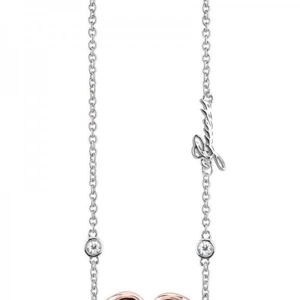 Two-Tone Steel and Rose Plate Grace Necklace