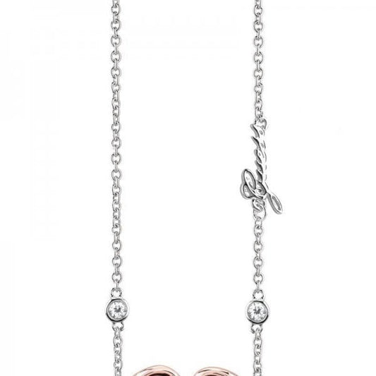Two-Tone Steel and Rose Plate Grace Necklace