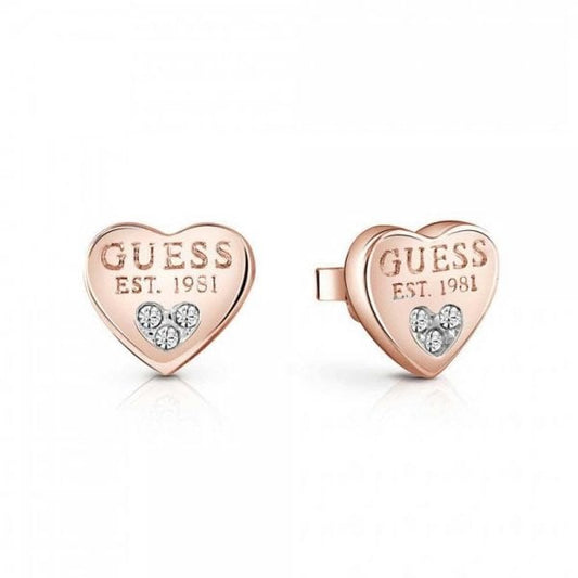 All About Shine Rose Gold Crystal Heart Studs