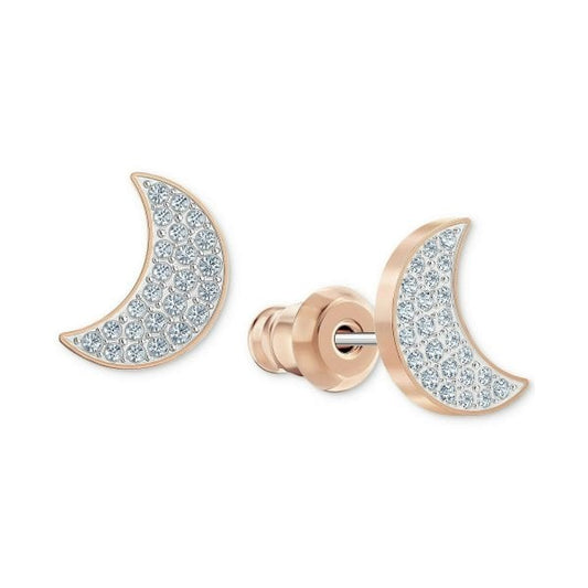 Moon Rose Gold Plated Stud Earrings