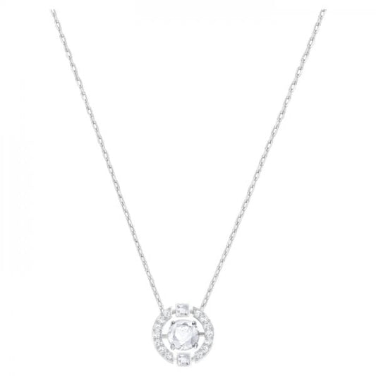 Sparkling Dance Round Necklace, White