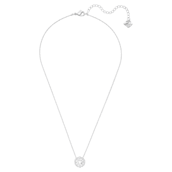 Sparkling Dance Round Necklace, White