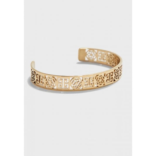 Gold Plated 'Peony Art' Fancy Torque Bangle