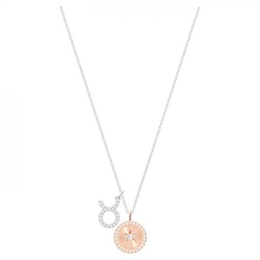 Zodiac Pendant, Taurus, Violet, Rhodium plated