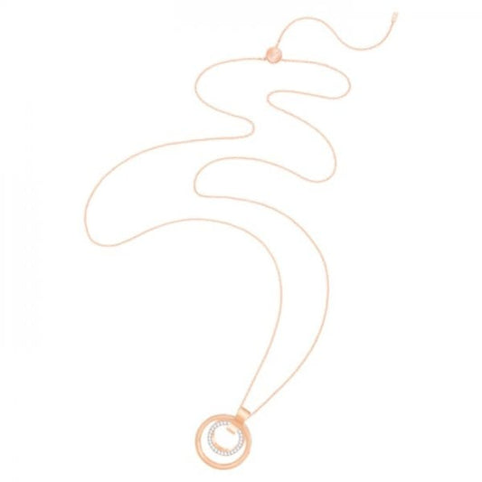 Hollow pendant Circular, Medium, White, Rose-gold
