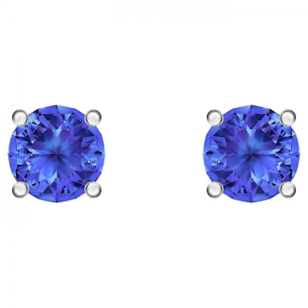 Attract Stud Pierced Earrings, Blue, Rhodium