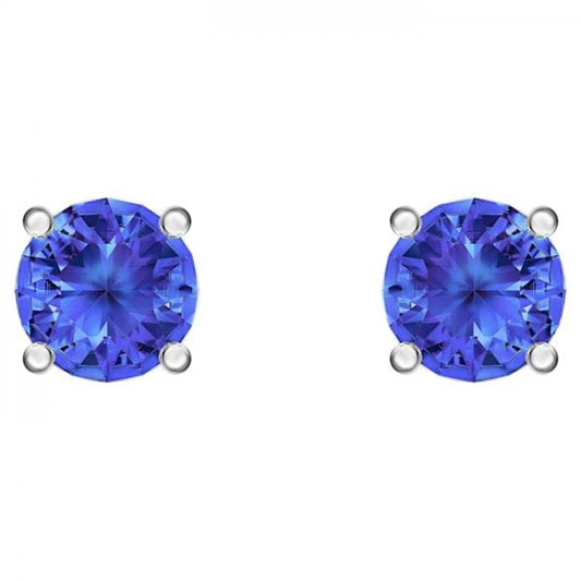 Attract Stud Pierced Earrings, Blue, Rhodium