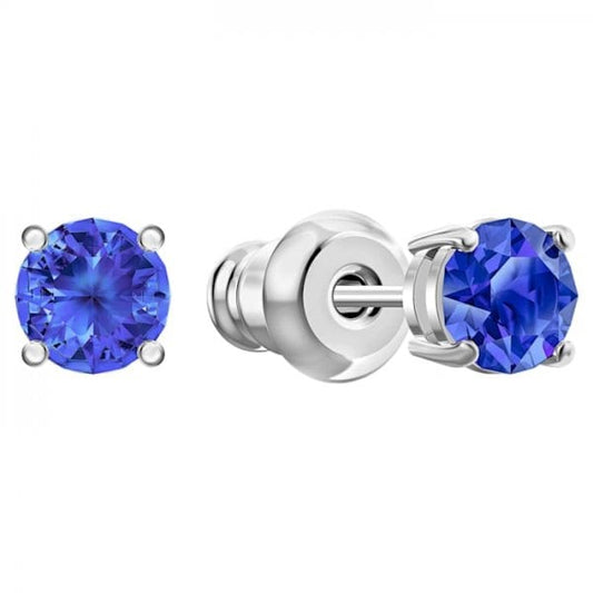 Attract Stud Pierced Earrings, Blue, Rhodium