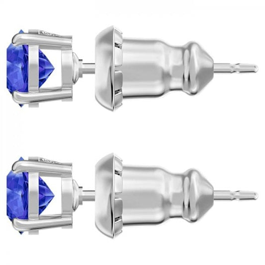 Attract Stud Pierced Earrings, Blue, Rhodium