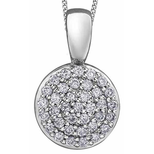 9ct WG Round Diamond Pendant