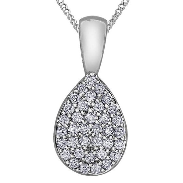 9ct WG .15CT Diamond Pear Shaped Pendant